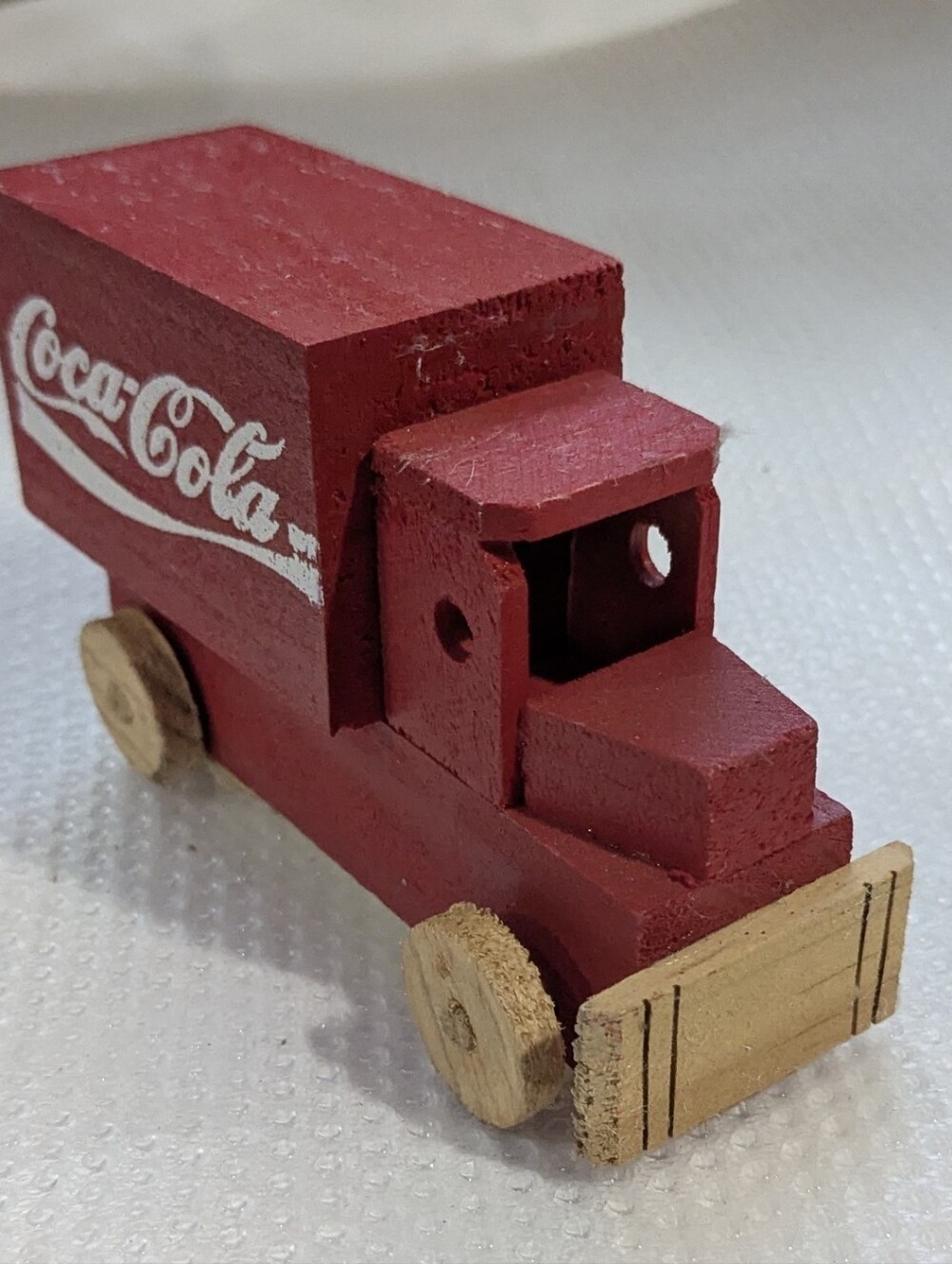 Coca Cola Red Wooden Toy Delivery Truck